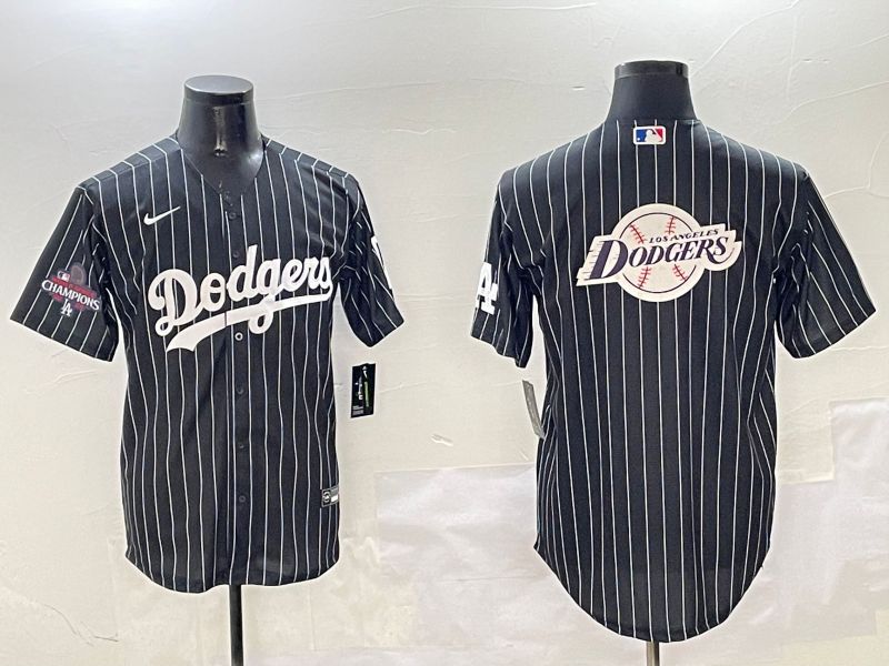 Men Los Angeles Dodgers Blank Black Stripe Jointly Name 2025 Nike MLB Jersey style 26->los angeles dodgers->MLB Jersey